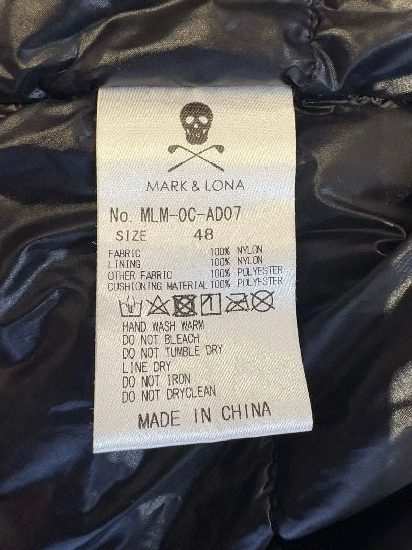◼️MARK&LONA◼️ロゴ入り中綿ジャケット48L美品白黒