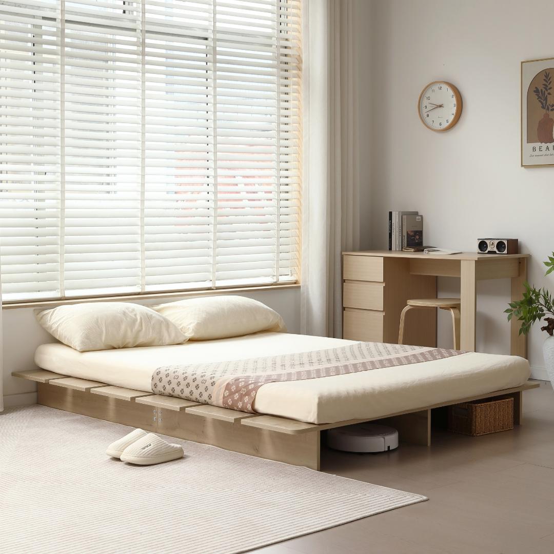 【S・幅120cm】ベッド ローベッド ステージベッド ベッドNatural