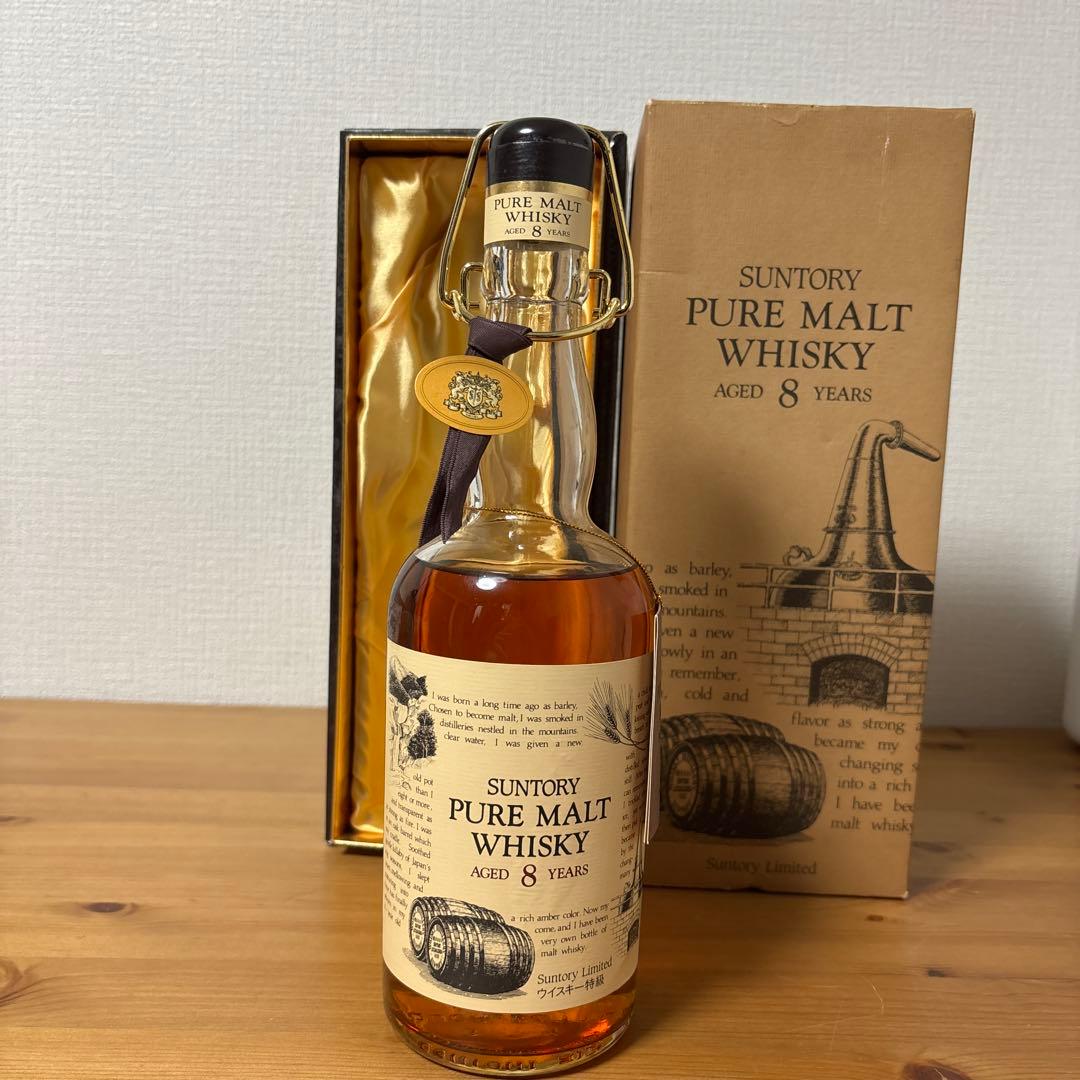 サントリーピュアモルトウイスキー　8年　冊、箱付き　未開封