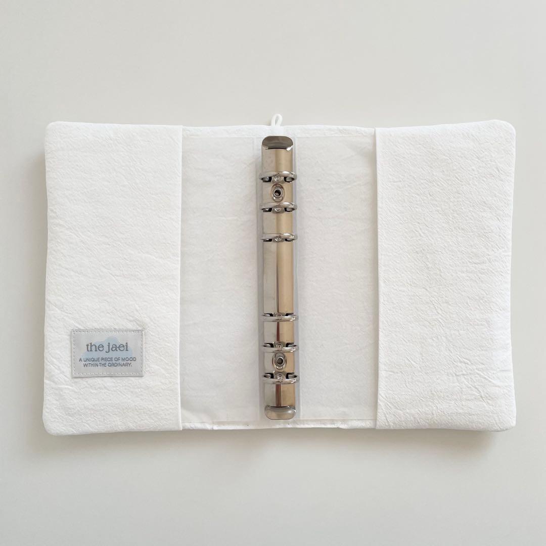 早い者勝ち　韓国　バインダー　カバー　貯金　リフィル　ドット　ホワイト