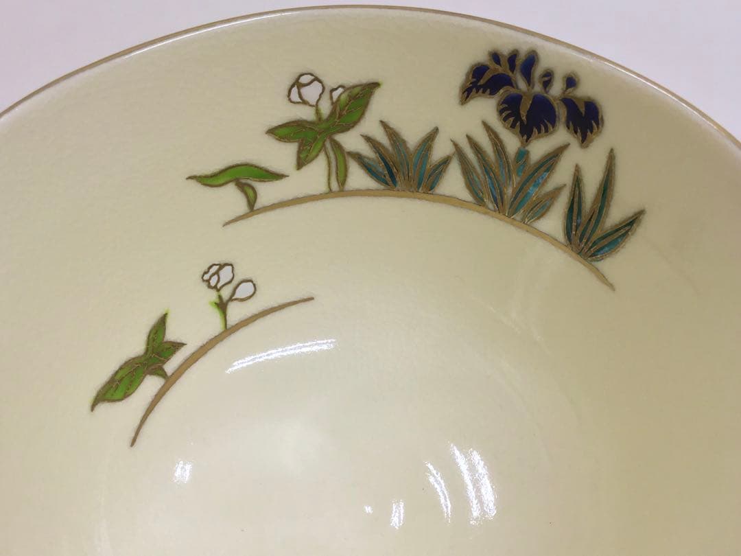 茶道具 杉田眞龍 茶碗 杜若 小判印 清閑寺窯 新品