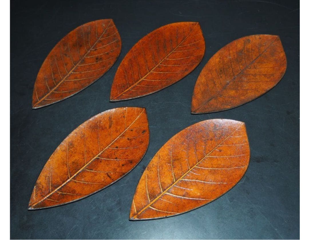 送料無料　漆細工　 菓子皿/葉皿5枚　珍品茶道具　検/花梨清民国屈輪彫堆黒剔犀書