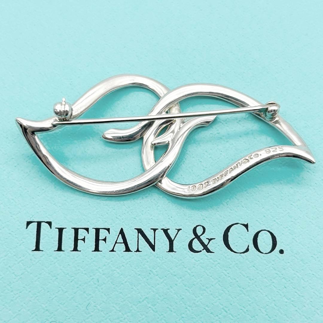 美品◎ ティファニー ダブルリーフブローチ シルバー925