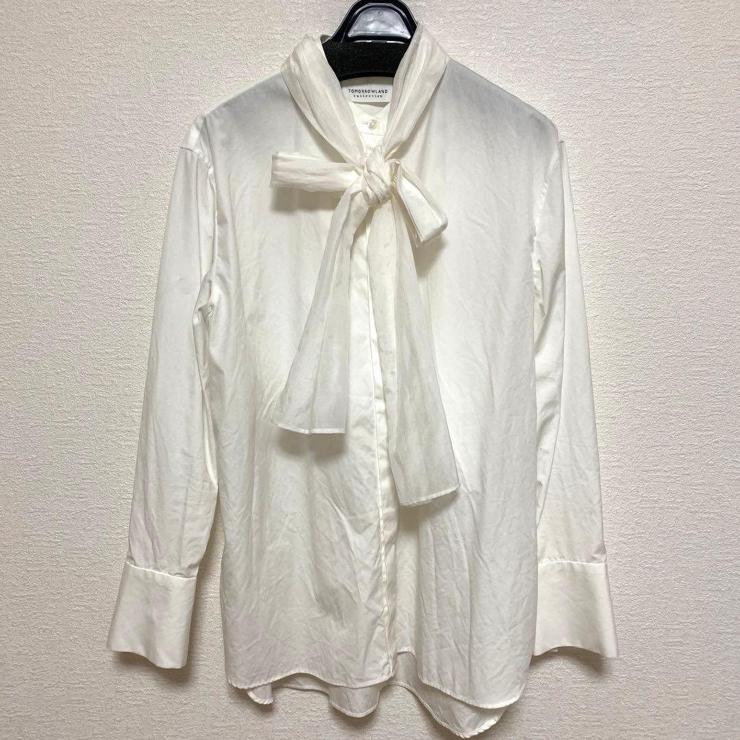 コンパクトブロード シフォンボウタイブラウス