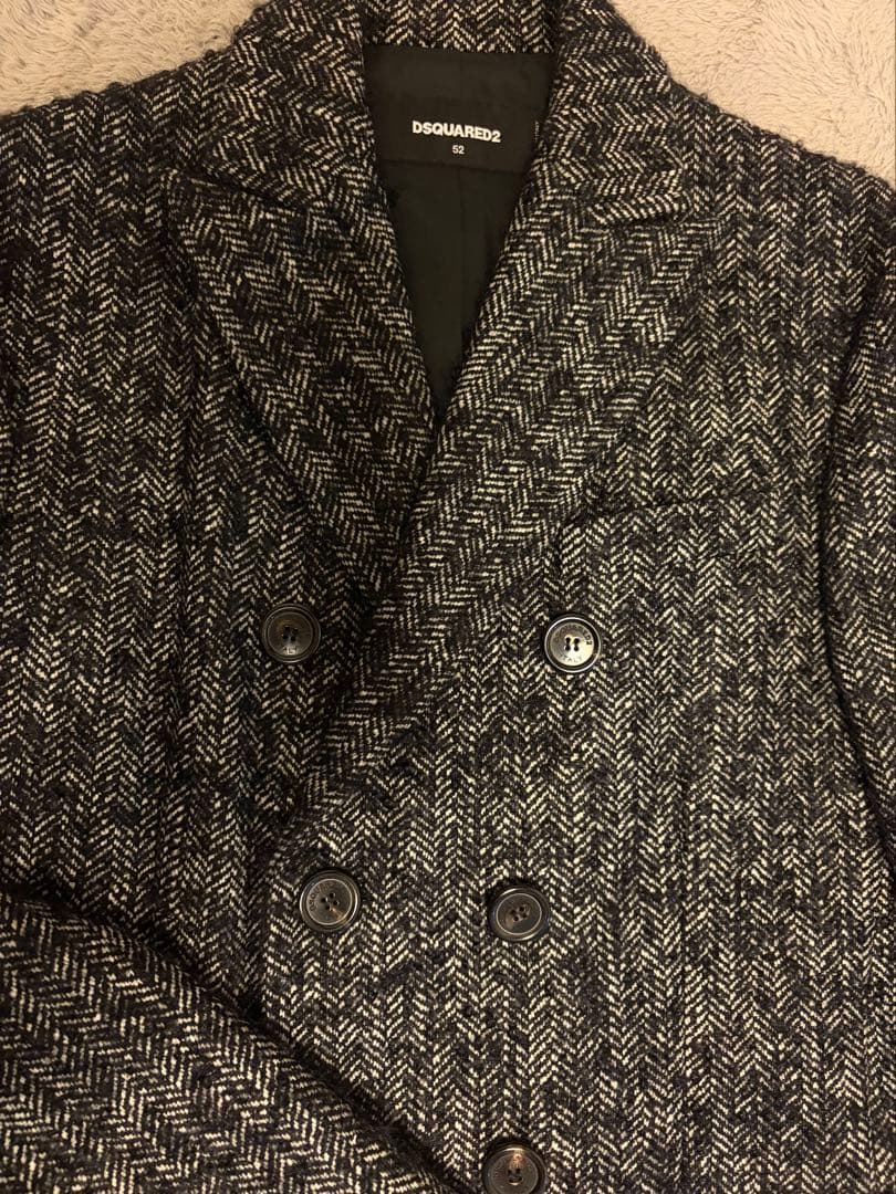 【試着のみ】DSQUARED2 メンズツイードコート　サイズ52