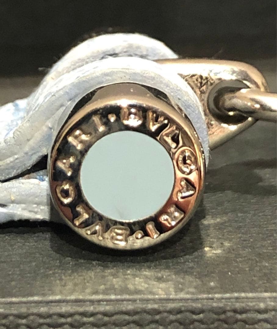 BVLGARI ストラップ　レザー　ライトブルー　新品　タグ