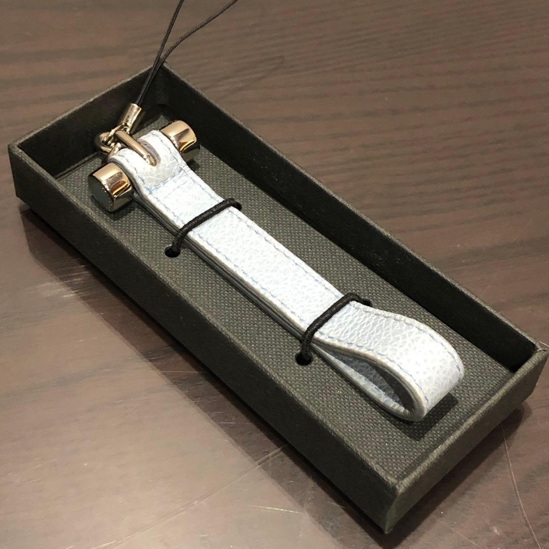 BVLGARI ストラップ　レザー　ライトブルー　新品　タグ