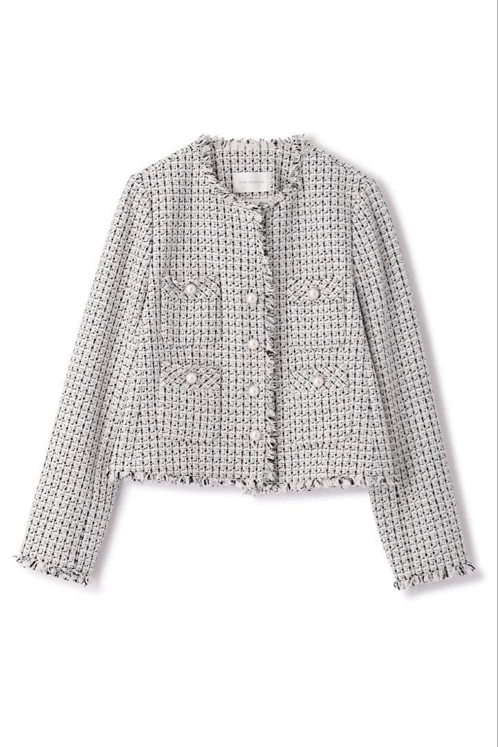 ピンキーアンドダイアン◆ツイードセットアップジャケット モノトーン 38