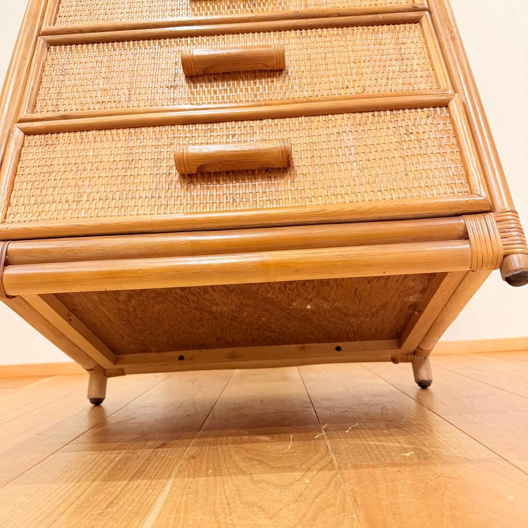 藤ラタン チェスト 6段 引き出し カゴ収納家具 箪笥 整理棚 タンス