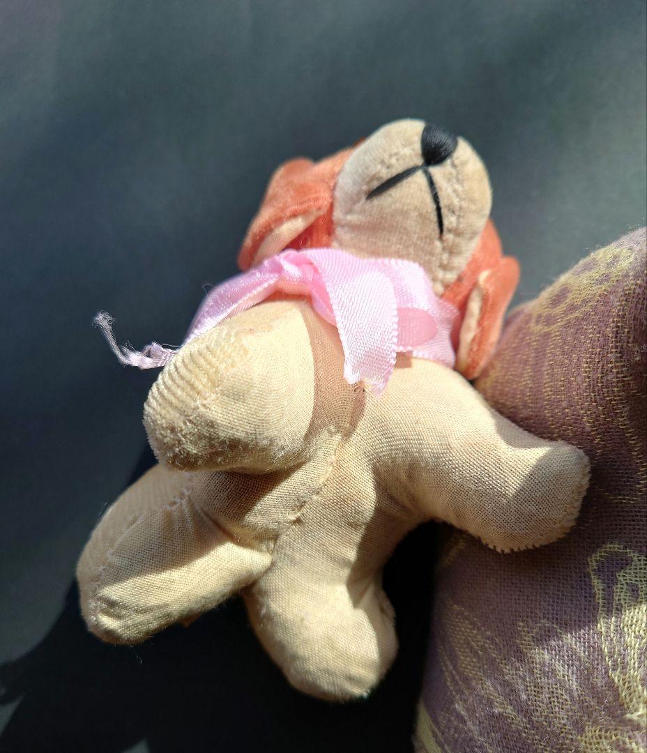 戦前 日本製　縞別珍（しまべっちん）の小犬　輸出用　アンティーク