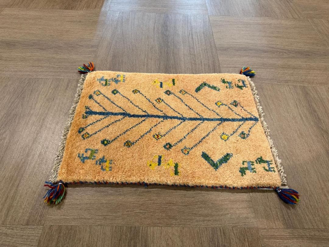 ギャッベ 58x43cm ペルシャ絨毯 手織り ギャベ 玄関マットラグ 絨毯