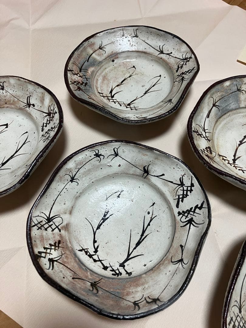 丸田宗彦 粉引唐津四方向付 5客揃