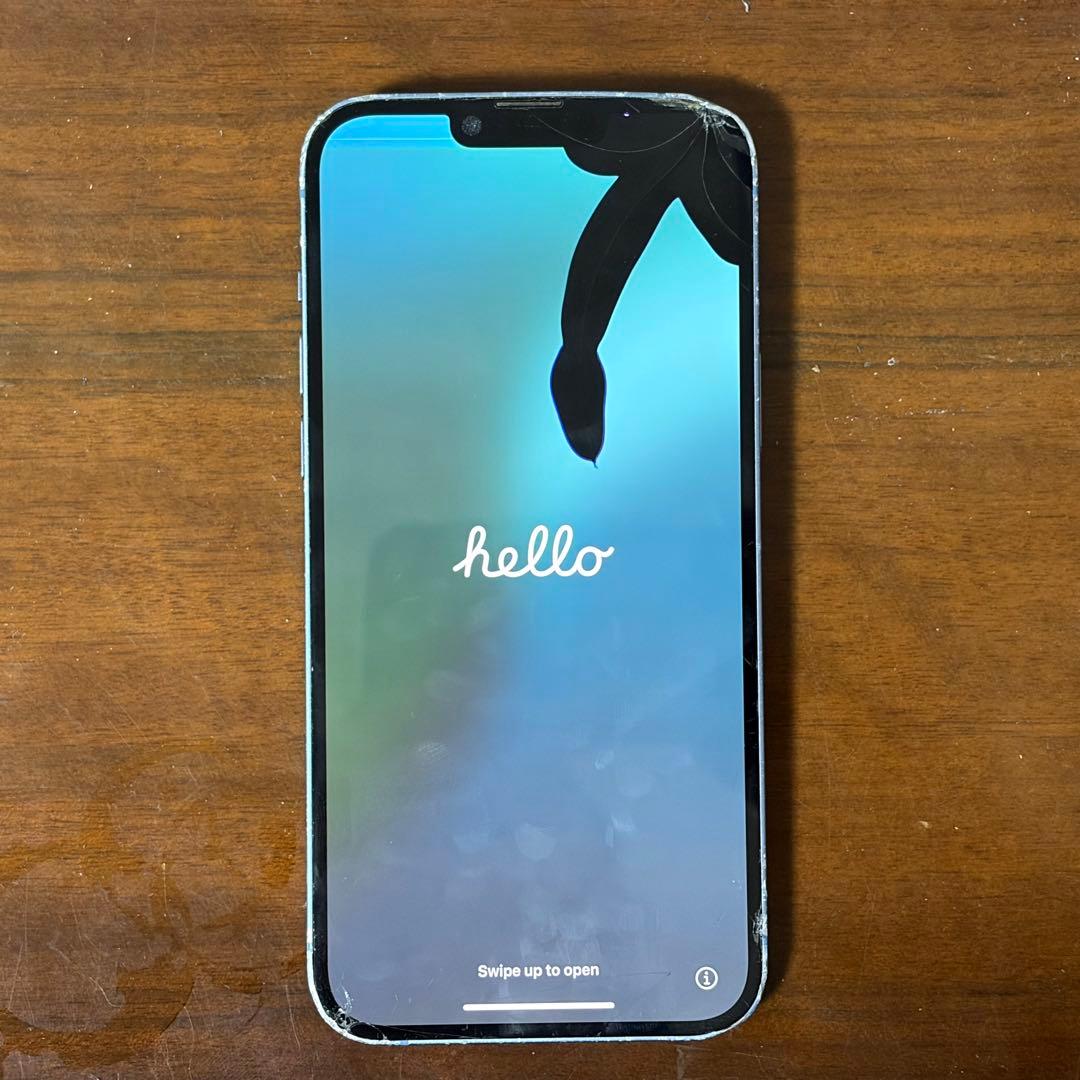 Apple iPhone 14 plus 256GB 水色 画面・背面ひびあり