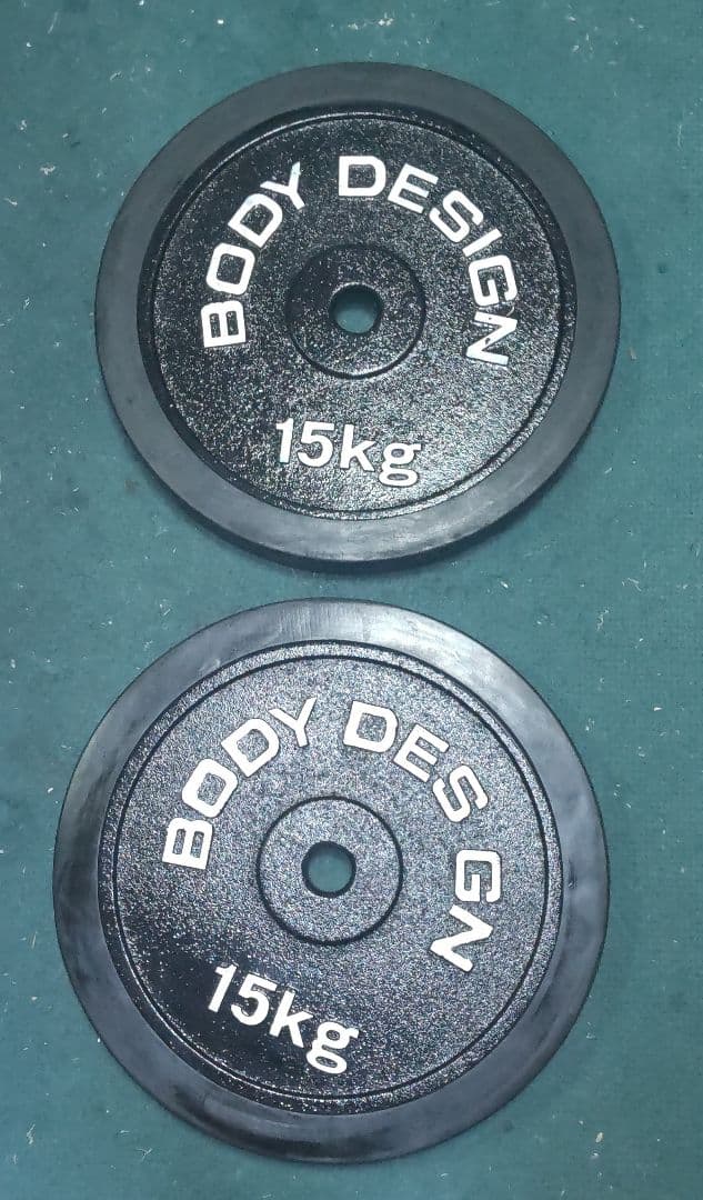 美品 BODYDESIGN 15kgプレート2枚 28mm 用