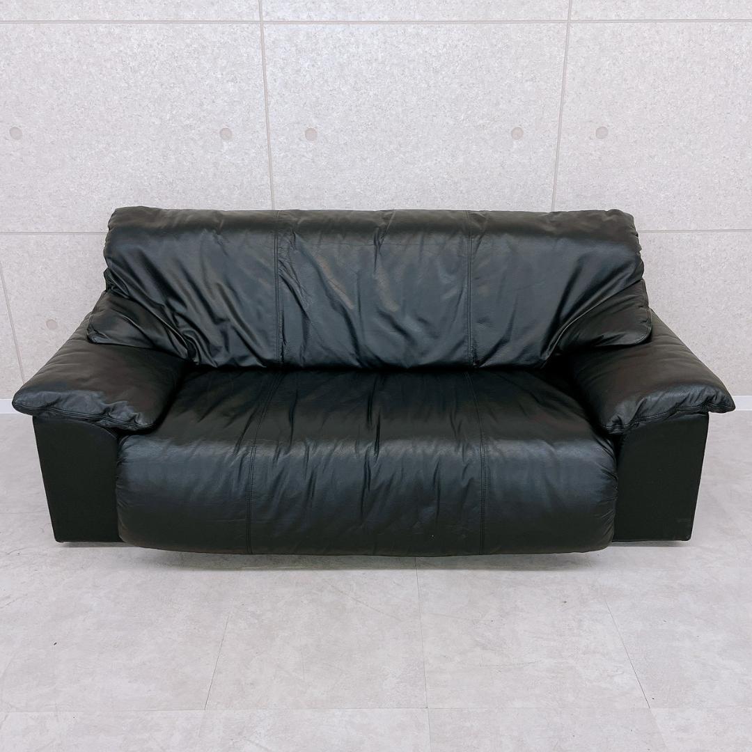 マルニ木工 maruni 本革 2人掛けソファ ブラック