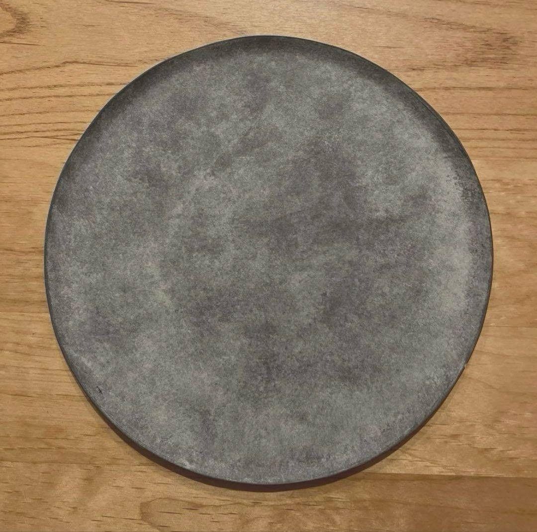 吉田次郎　プレート　平皿　板皿　グレー
