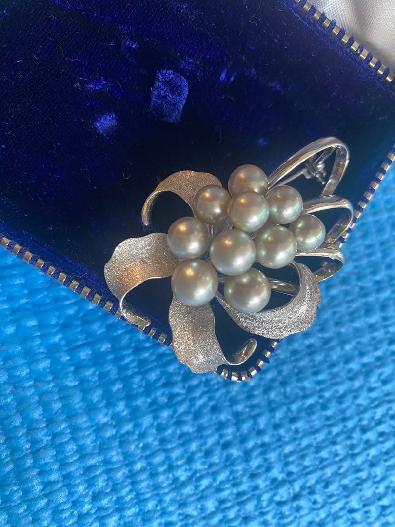 パール　シルバー950 ブローチ