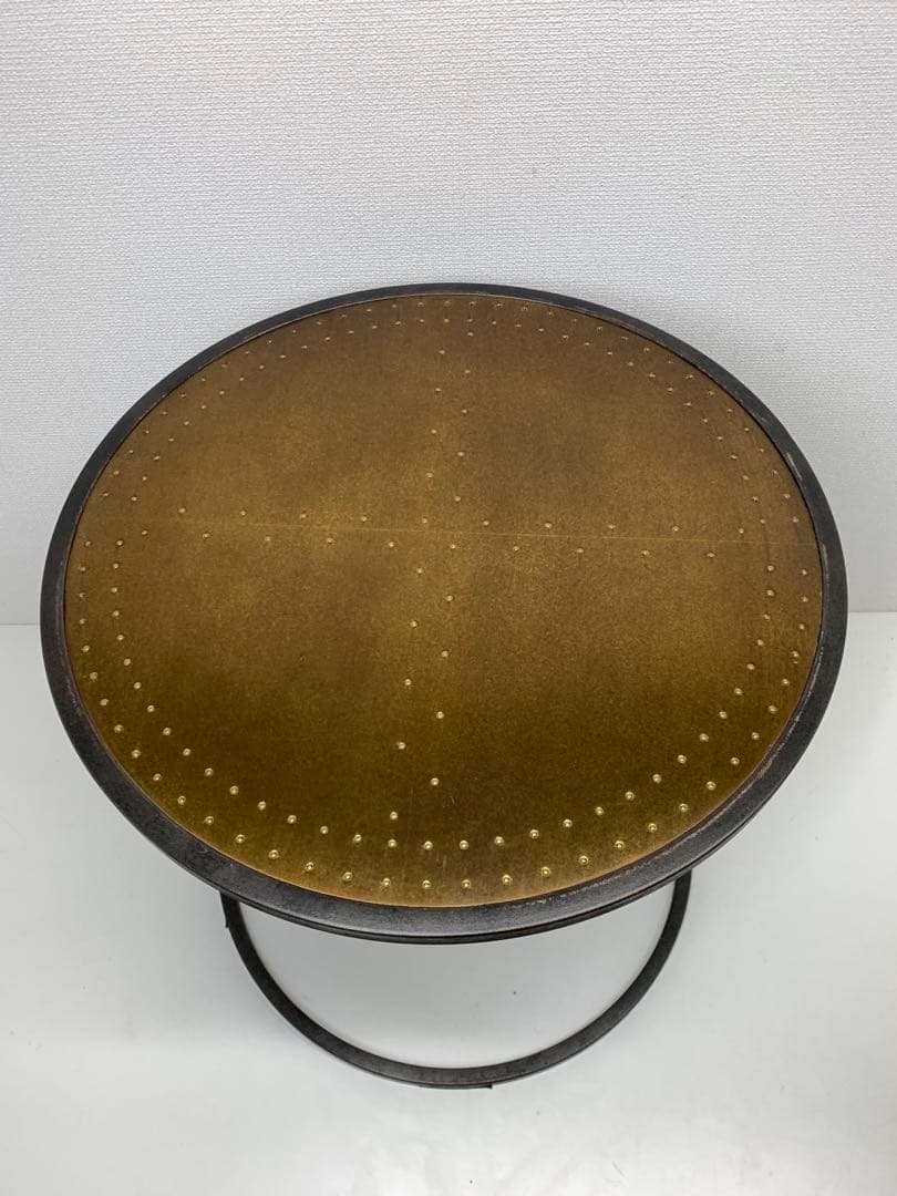 関家具 エルマ ラウンドサイドテーブル50 真鍮板 Φ50cm