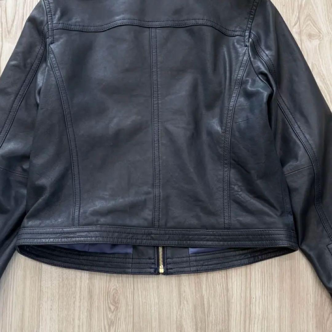 【美品】23AW TOMORROWLAND レザージャケット 40 ネイビー
