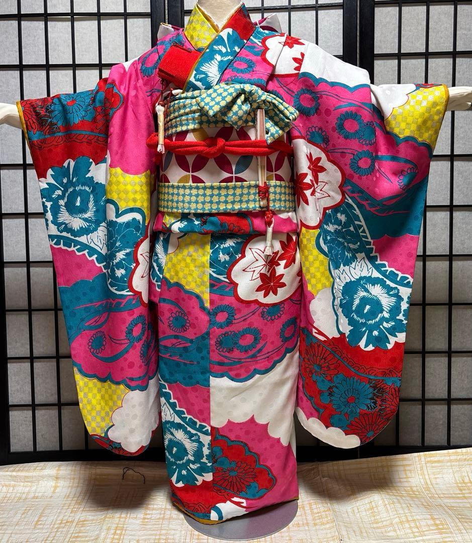 七五三　着物セット　7歳　モダンアンテナ　美品　新品　フルセット