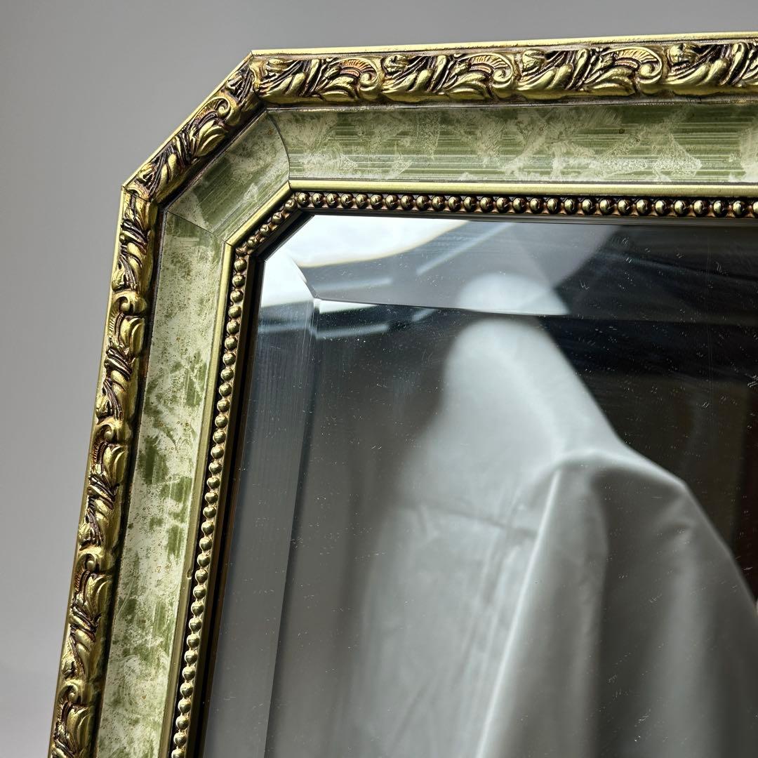 【良品】アンティーク イタリア製 八角 壁掛 姿見