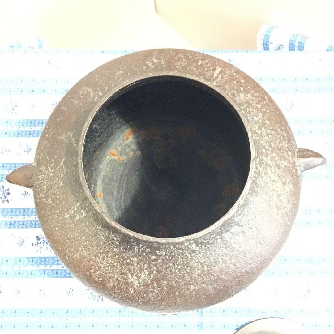 茶道具　釜　利休好　阿弥陀堂釜　本歌与次郎写　菊池正道造　共箱　栞　S17ADK