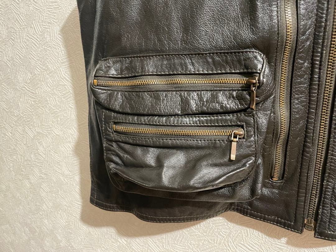 Vintage レザー フィッシング ベスト / ゲームポケット