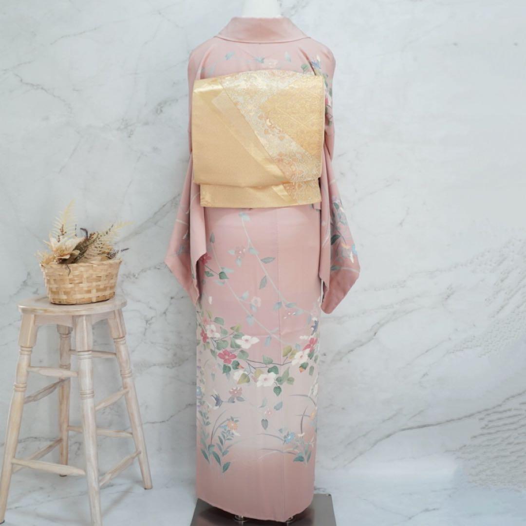 訪問着3点セットa492 訪問着　帯締め帯揚げ3点結婚式　落款