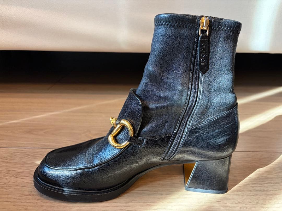 【最終価格】GUCCI ホースビット ブロックヒールショートブーツ 38
