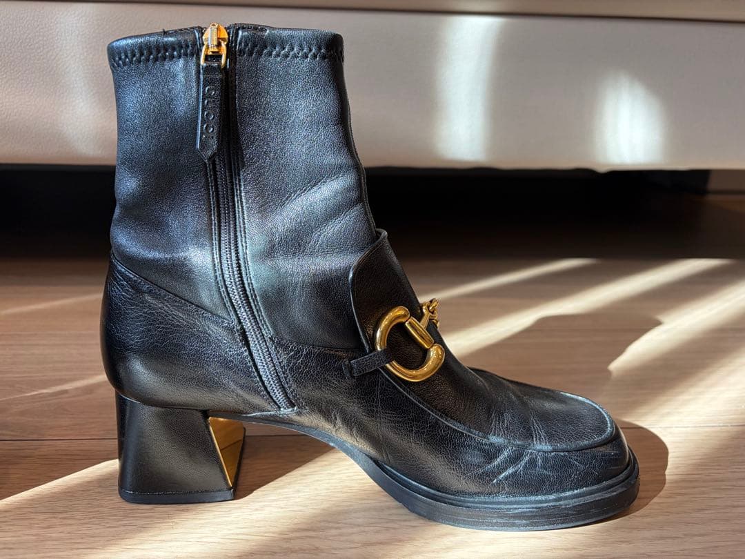 【最終価格】GUCCI ホースビット ブロックヒールショートブーツ 38