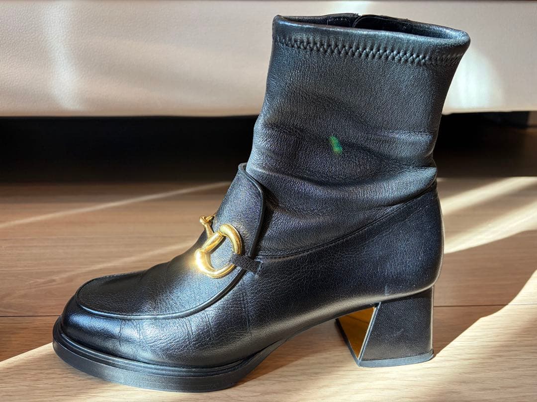 【最終価格】GUCCI ホースビット ブロックヒールショートブーツ 38