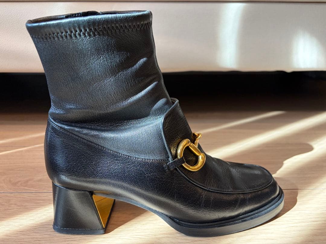 【最終価格】GUCCI ホースビット ブロックヒールショートブーツ 38