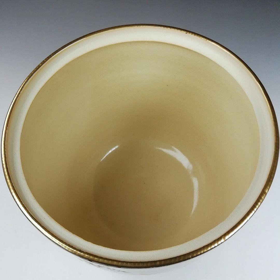 Ｗ２４　水指　『仁清写　四季七宝絵』『陶楽 造』　共箱　茶道具