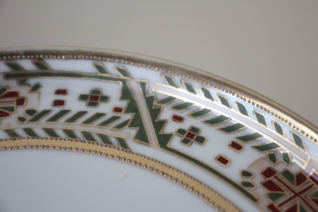 Noritake　オールドノリタケ　金盛り　２４cm　プレート　アールデコ