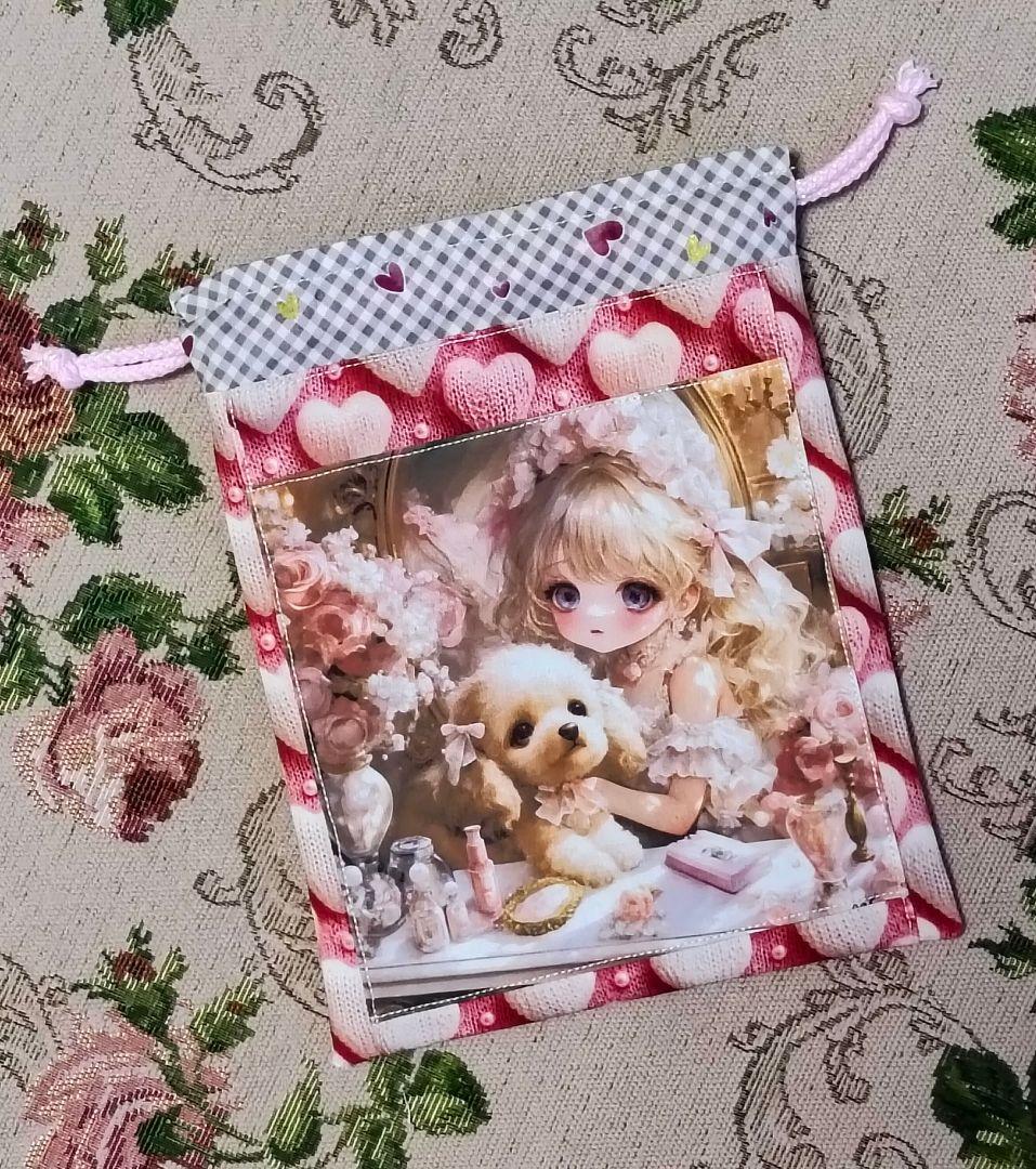 【受注制作】両面ミニトート（内側あり）3点、 両面巾着袋 （裏地あり）1点