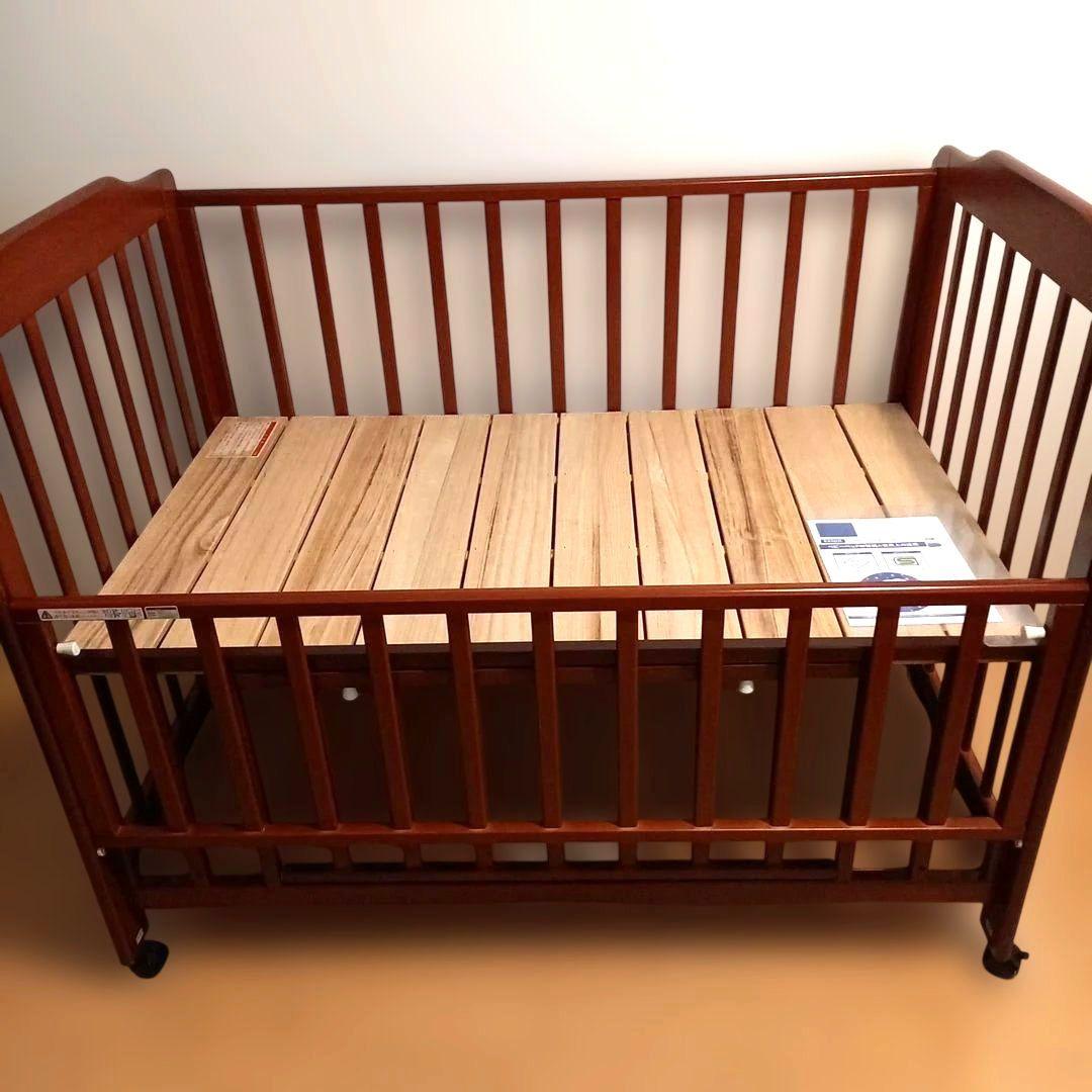 【送料込み匿名配送】KATOJIカトージ 木製ベビーベッド ブラウン 標準サイズ