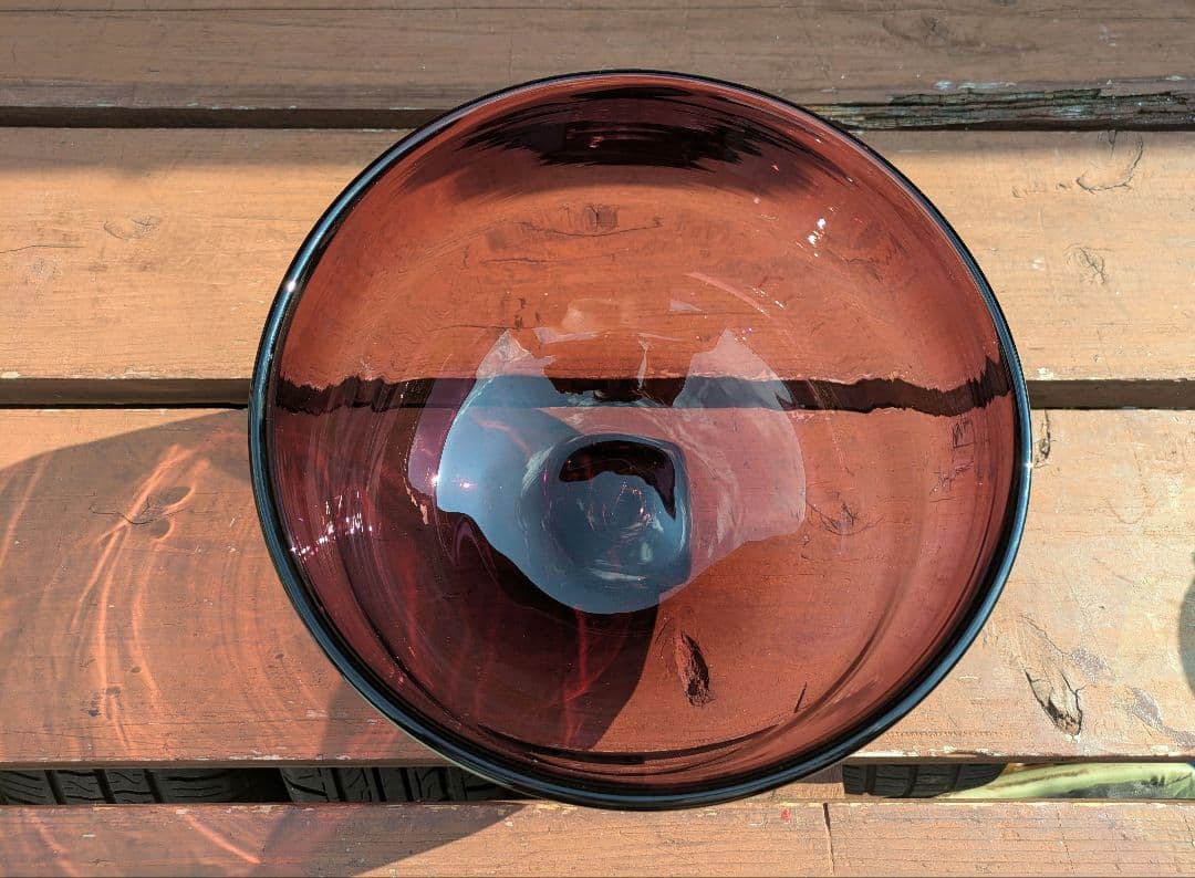 希少なヴィンテージ BLENKO ブレンコガラス　USA製　希少なアメジスト色