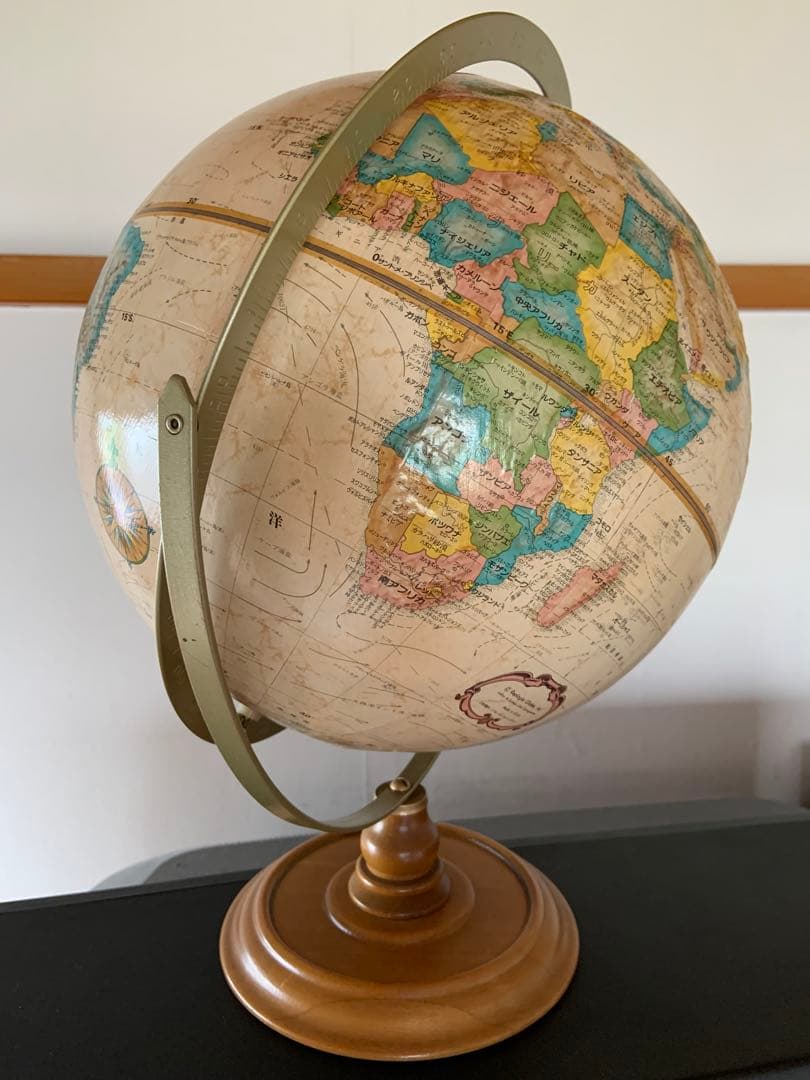 Replogle 地球儀 1970〜80年代製 アメリカ製 日本語表記 木製台座
