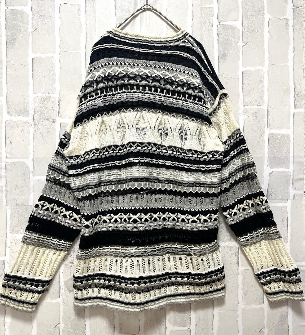 FICCE フィッチェ ニャロメ 3Dニット セーター 編み込み ケーブル L