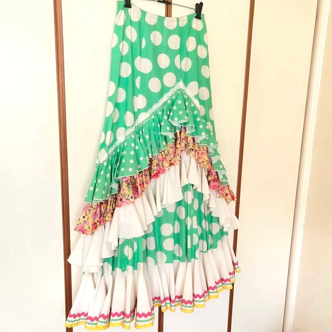 タグ付き　未使用　Mariquita フラメンコ　一点物　ファルダ　水玉