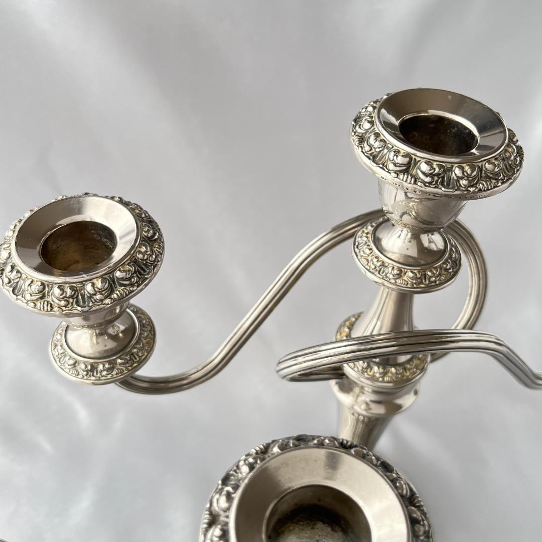 【IANTHE】 薔薇モチーフのキャンドルスタンド トリプルホルダー 2本