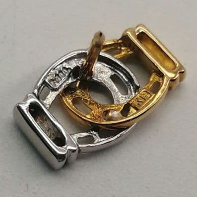 馬蹄 K18 pt900コンビ ピンバッジ ラペルピン