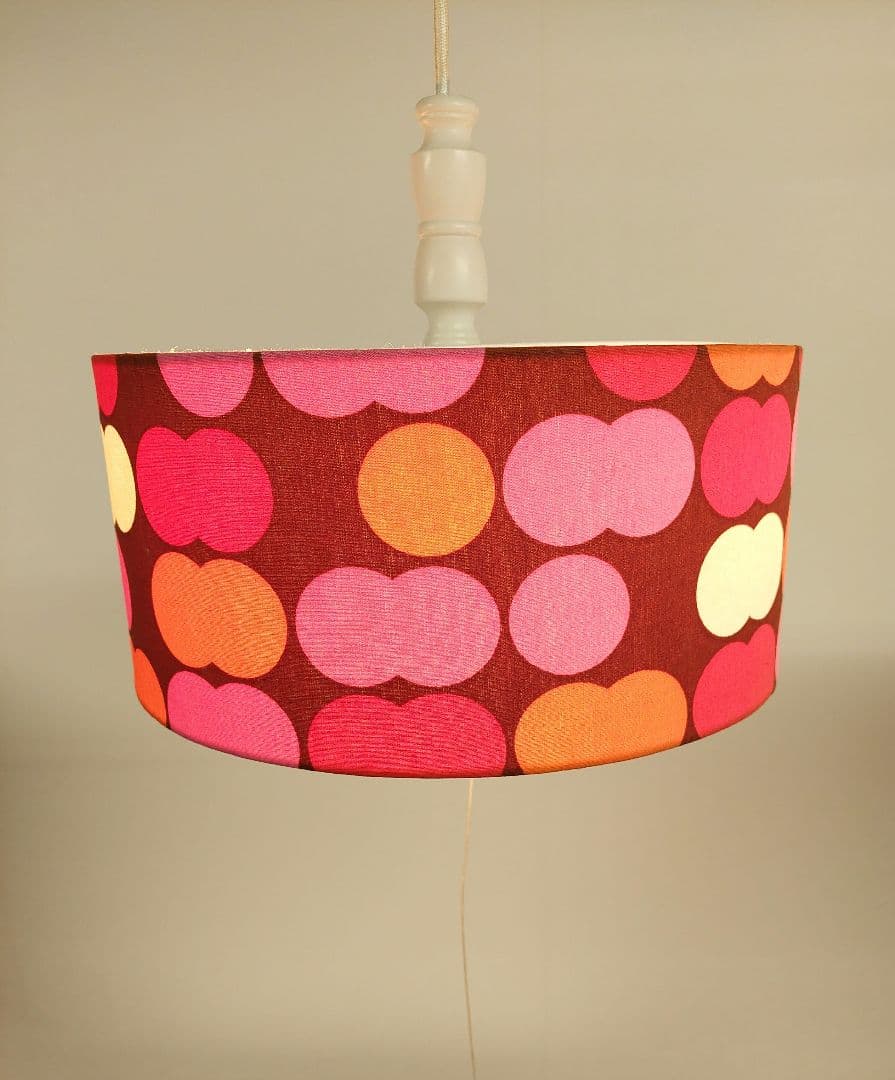 昭和レトロ 70年代 カラフルドット柄 天井照明 ペンダントライト 2灯式