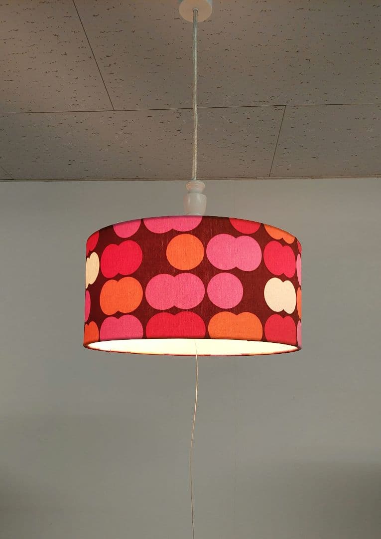 昭和レトロ 70年代 カラフルドット柄 天井照明 ペンダントライト 2灯式