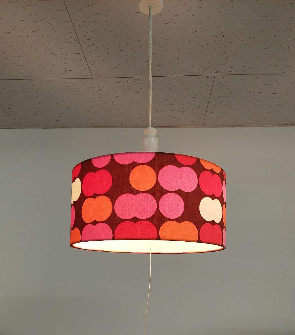 昭和レトロ 70年代 カラフルドット柄 天井照明 ペンダントライト 2灯式