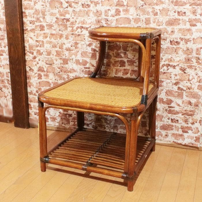 コーナーラック ラタン 籐家具 ナチュラルスタイル 飾り棚 214-1345