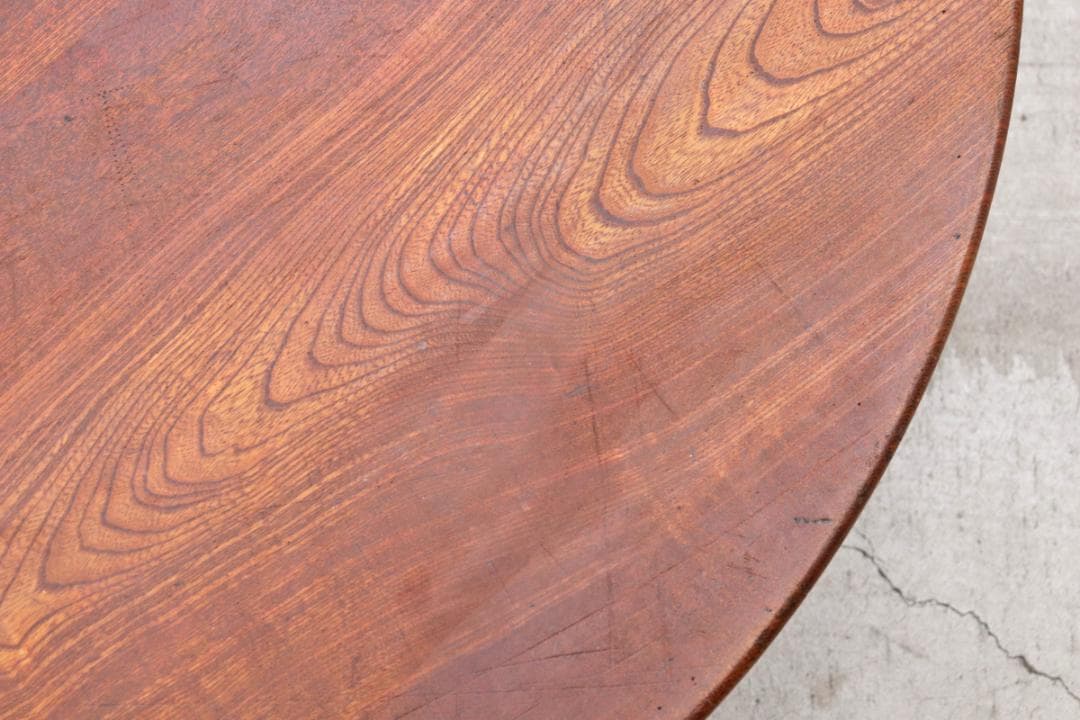 レトロ ちゃぶ台 円卓 円型 座卓 机 ローテーブル テーブル 無垢材 折り畳み