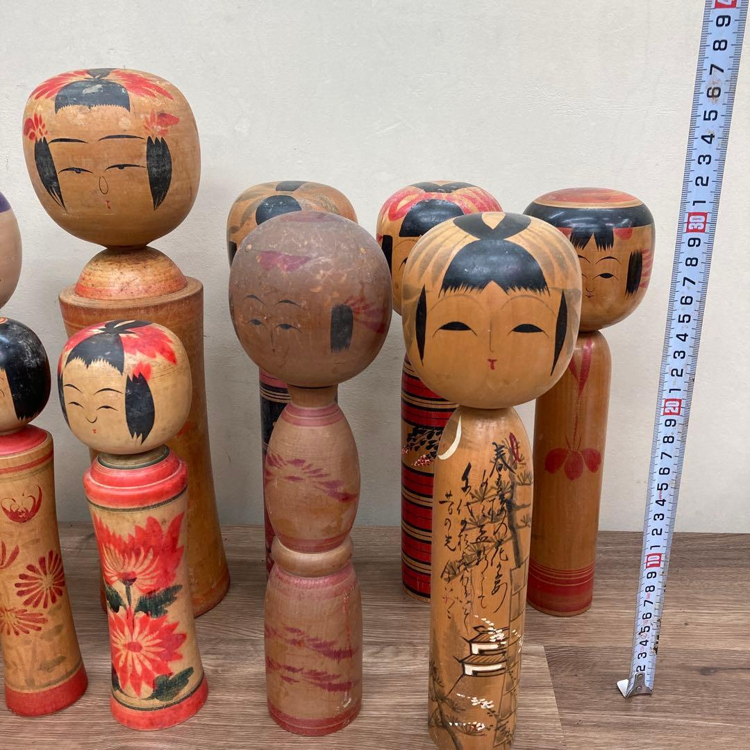 D-3 【11点まとめ売り】伝統工芸品 こけし 時代物 創作こけし 民芸品 レ