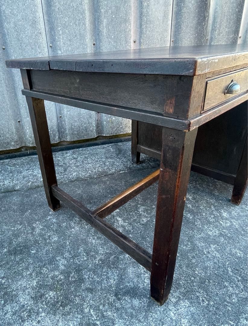 ビンテージ/古道具/無垢材/片袖机/書斎机/学習机/作業台/デスク/店舗什器/⑨