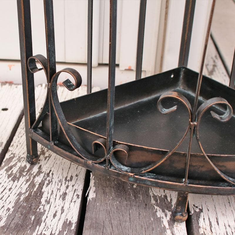 アイアンコーナー傘立て 鉄製 扇形　ロートアイアンシャビーシック 128-512